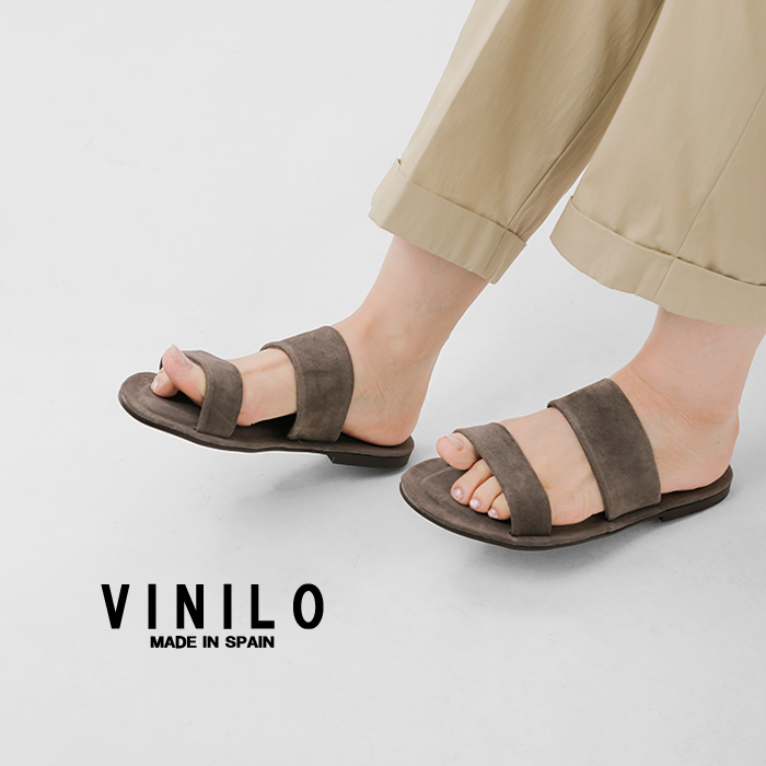 VINILO(ヴィニーロ)スエード2ベルトフラットサンダルmi-7915-274-af
