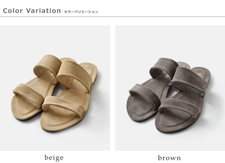 VINILO(ヴィニーロ)スエード2ベルトフラットサンダルmi-7915-274-af