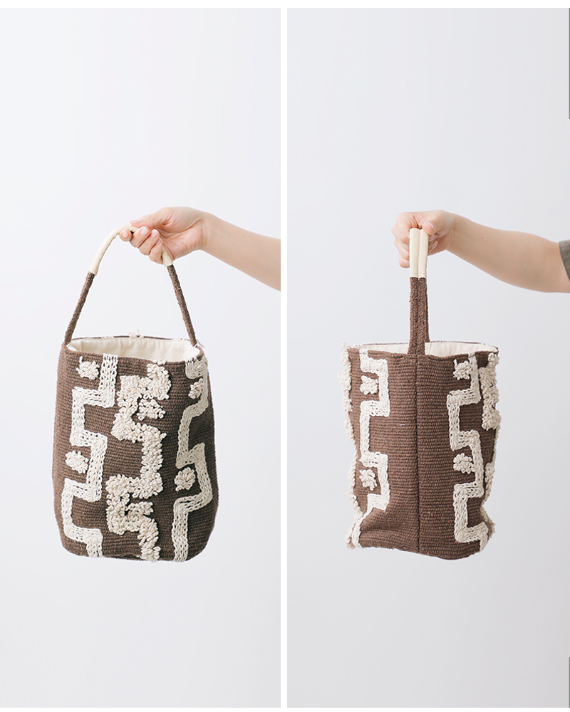  ★ビーチ Del Maar 花 バスケット トートバッグ 50%OFF】beej ビージ コットン 刺繍 バスケット トート バッグ