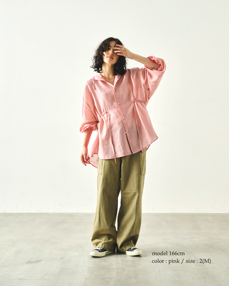 kha:ki(カーキ)フーデッドシアーシャツ“HOODEDSHEERSHIRTS”mil25hbl3143