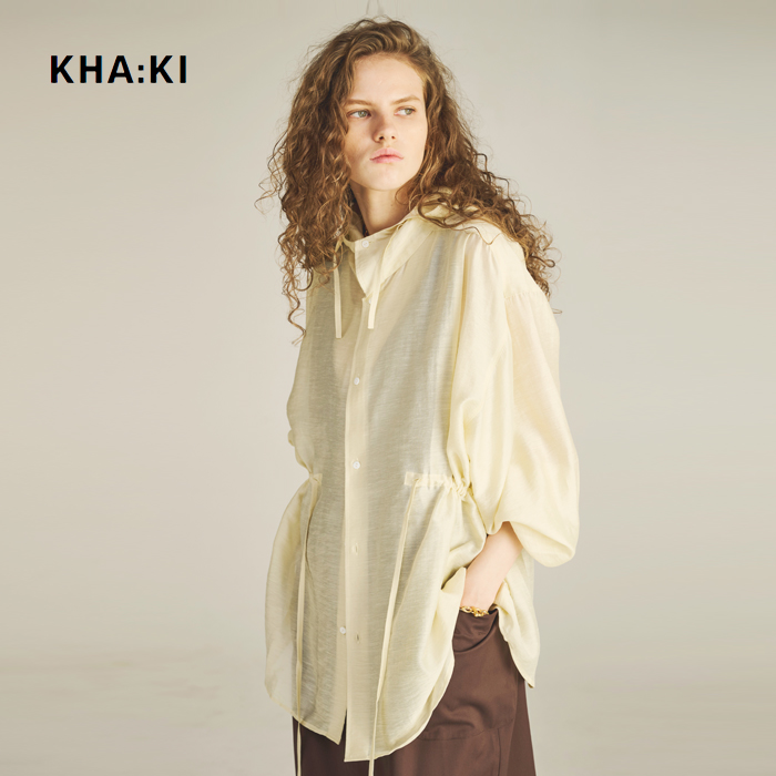 kha:ki(カーキ)フーデッドシアーシャツ“HOODEDSHEERSHIRTS”mil25hbl3143