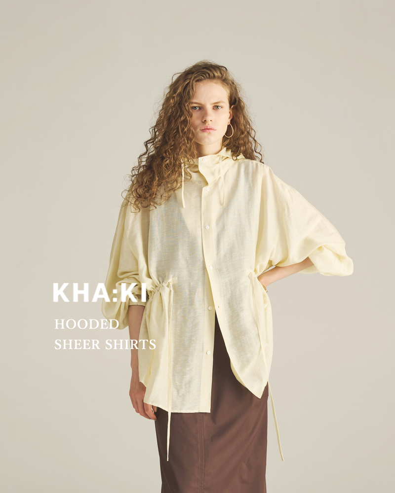 kha:ki(カーキ)フーデッドシアーシャツ“HOODEDSHEERSHIRTS”mil25hbl3143