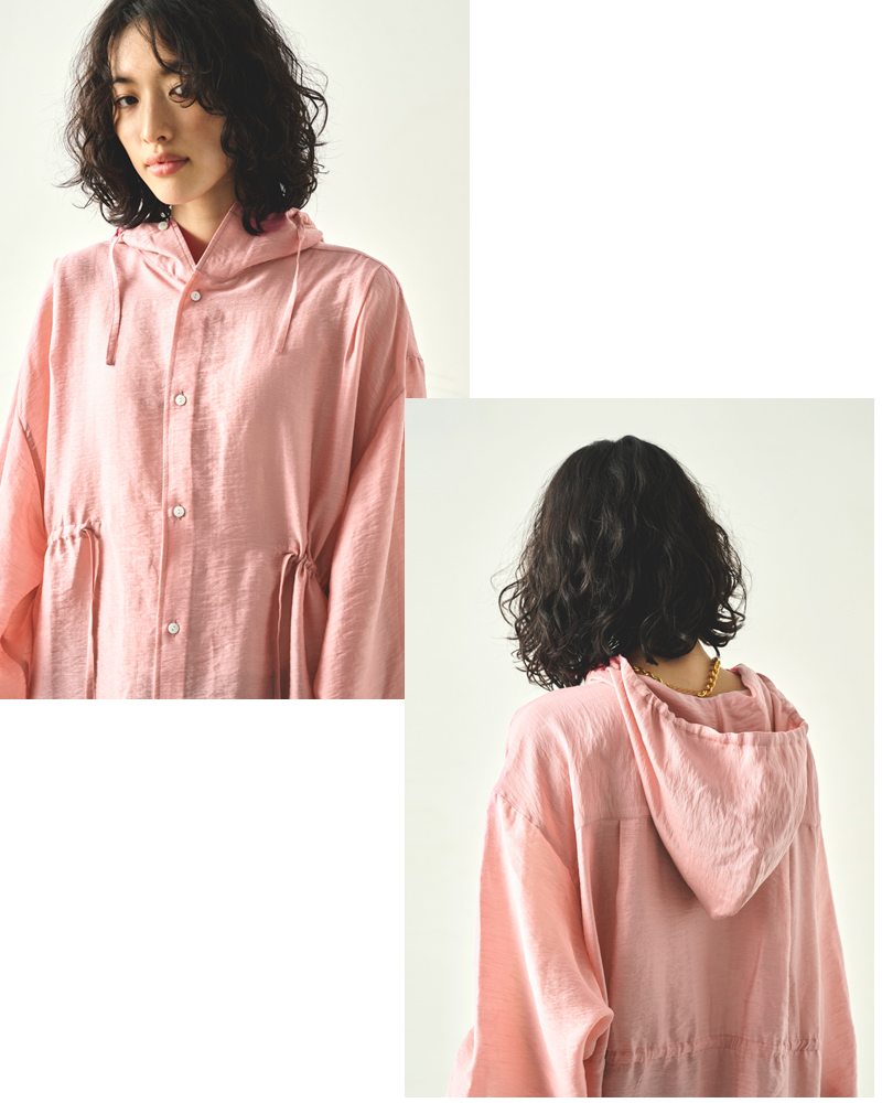 kha:ki(カーキ)フーデッドシアーシャツ“HOODEDSHEERSHIRTS”mil25hbl3143