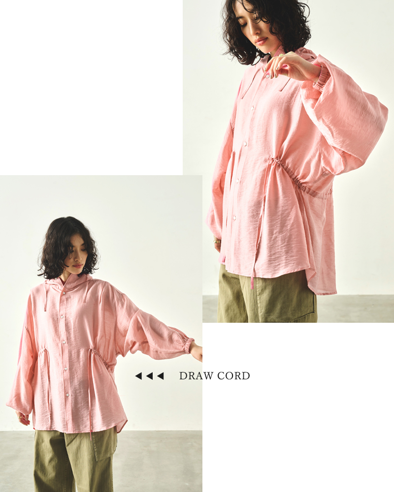 kha:ki(カーキ)フーデッドシアーシャツ“HOODEDSHEERSHIRTS”mil25hbl3143