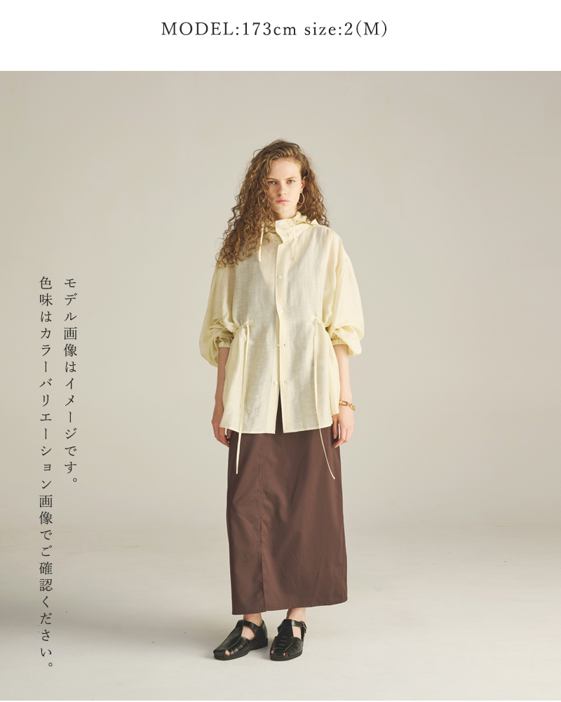 kha:ki(カーキ)フーデッドシアーシャツ“HOODEDSHEERSHIRTS”mil25hbl3143