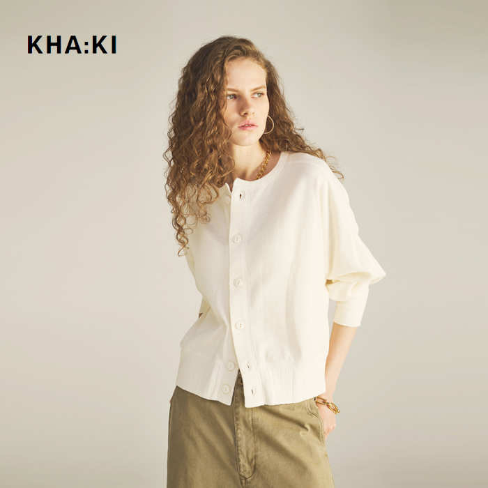 kha:ki(カーキ)コットンハニカムカーディガン“HONEYCOMBCARDIGAN”mil25hcs3425