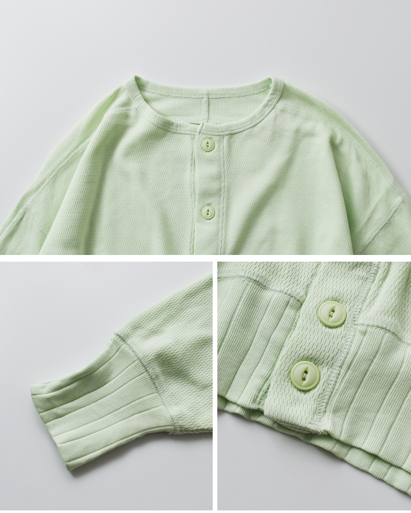 kha:ki(カーキ)コットンハニカムカーディガン“HONEYCOMBCARDIGAN”mil25hcs3425