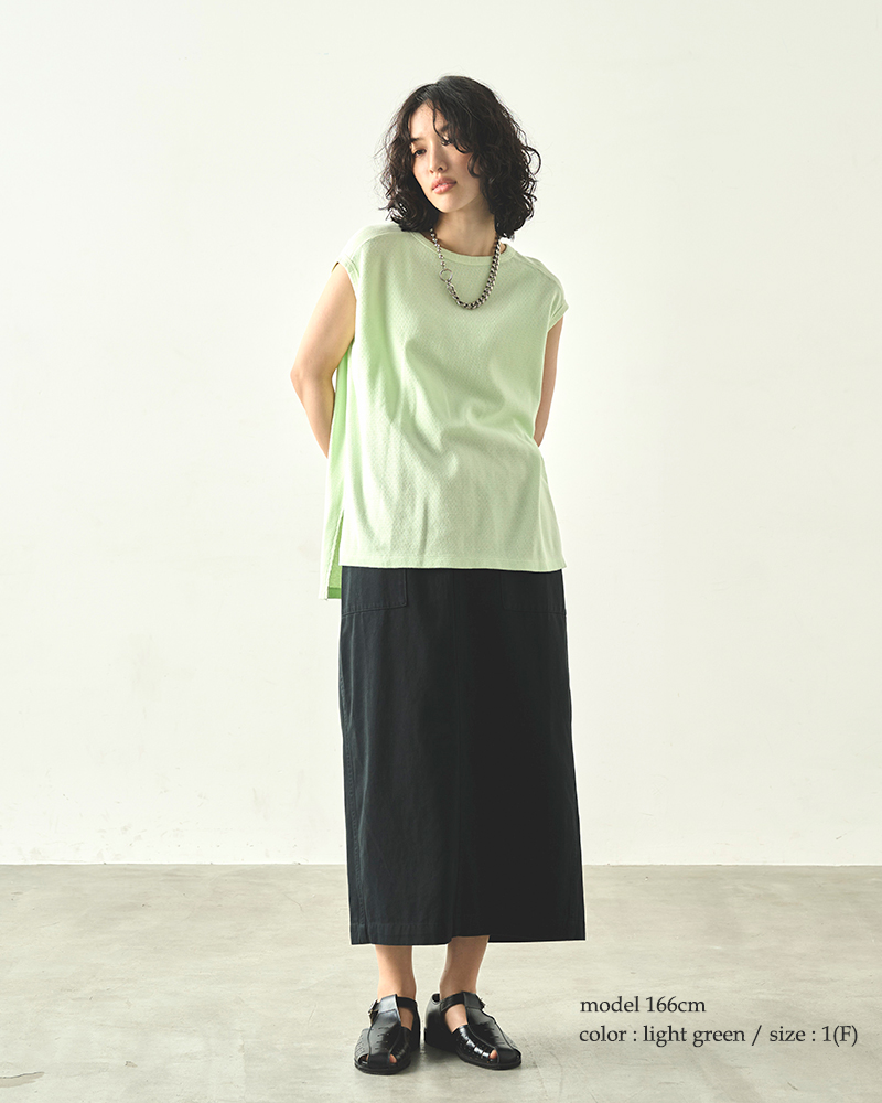 kha:ki(カーキ)コットンハニカムサーマルスリーブレスプルオーバー“HONEYCOMBSLEEVELESSTOP”mil25hcs3427