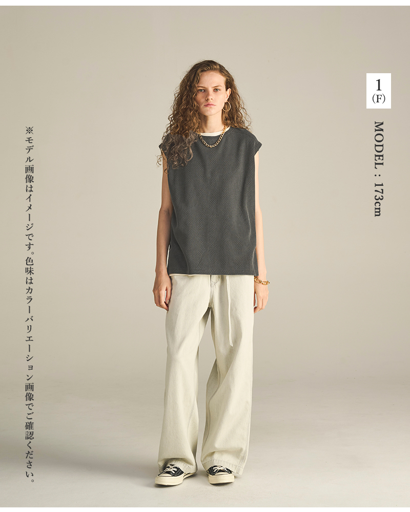 kha:ki(カーキ)コットンハニカムサーマルスリーブレスプルオーバー“HONEYCOMBSLEEVELESSTOP”mil25hcs3427