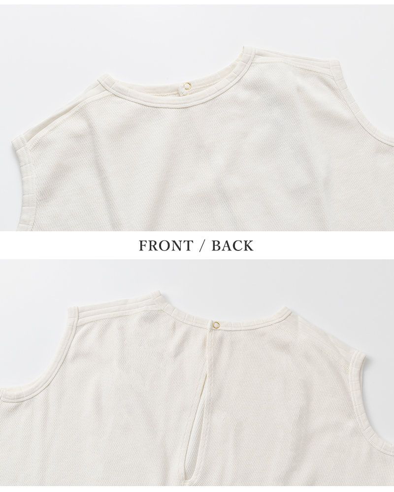kha:ki(カーキ)コットンハニカムサーマルスリーブレスプルオーバー“HONEYCOMBSLEEVELESSTOP”mil25hcs3427