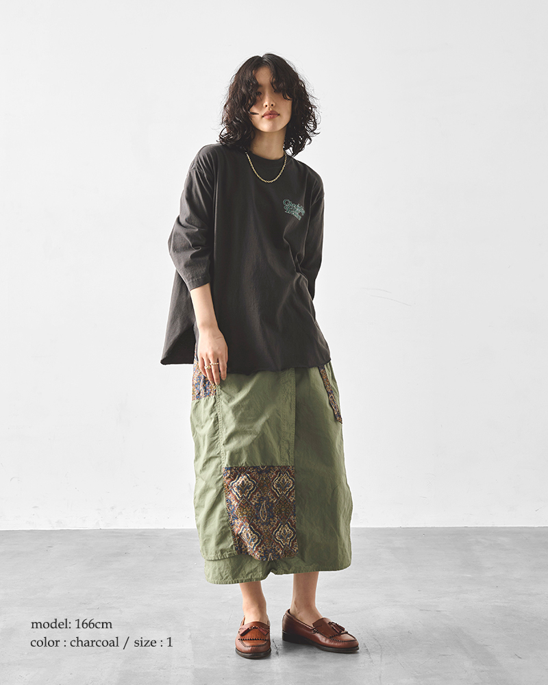 kha:ki(カーキ)コットン天竺7分袖プリントTシャツ“7THTEEC.O.T”mil25hcs3437
