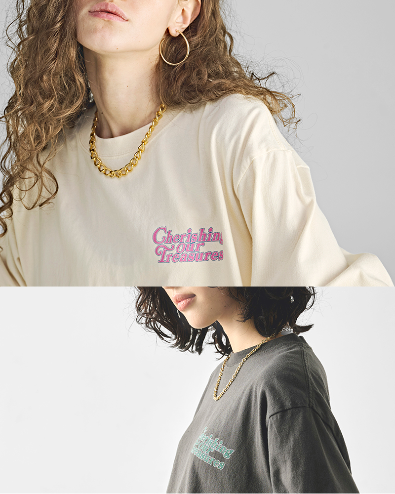 kha:ki(カーキ)コットン天竺7分袖プリントTシャツ“7THTEEC.O.T”mil25hcs3437
