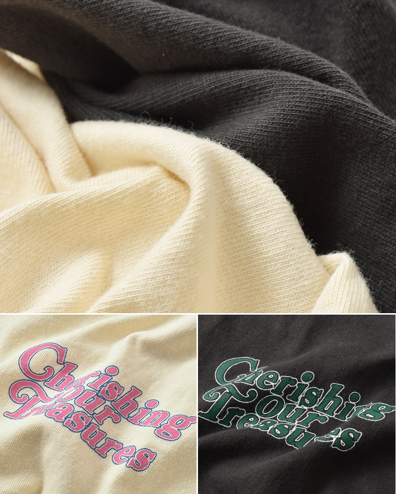 kha:ki(カーキ)コットン天竺7分袖プリントTシャツ“7THTEEC.O.T”mil25hcs3437