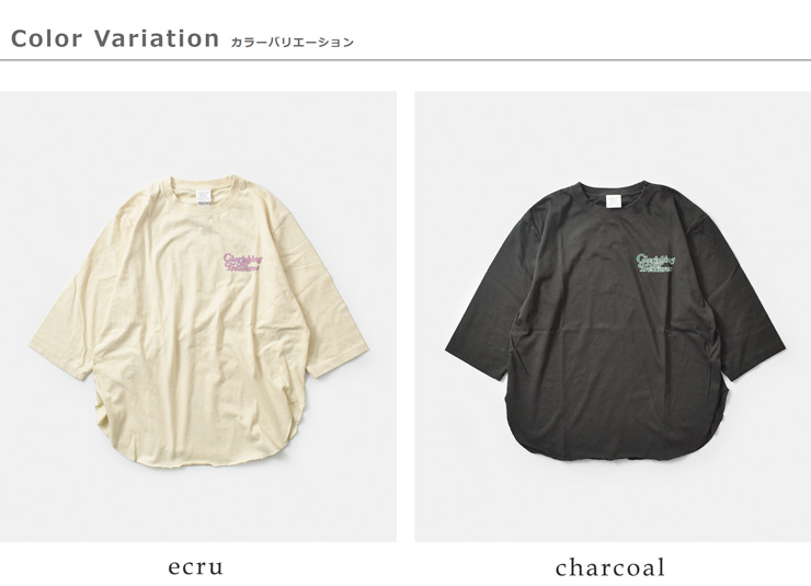 kha:ki(カーキ)コットン天竺7分袖プリントTシャツ“7THTEEC.O.T”mil25hcs3437