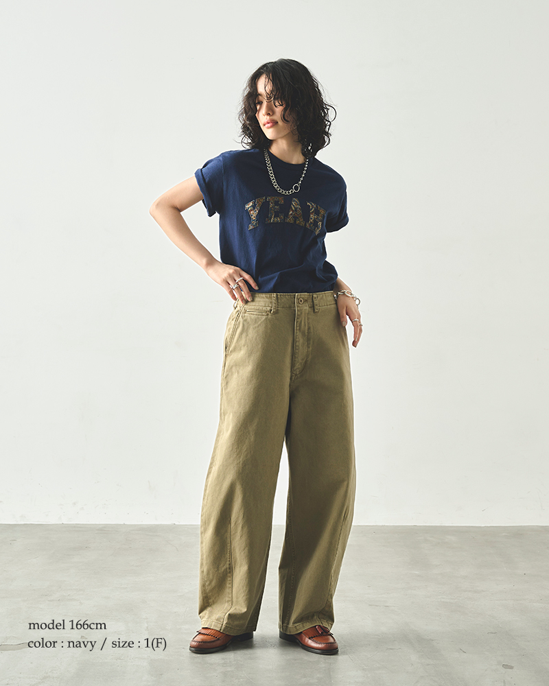 kha:ki(カーキ)ドライタッチコットン天竺ロゴ刺繍Tシャツ“EMBROIDERYTEEYEAH”mil25hcs3439
