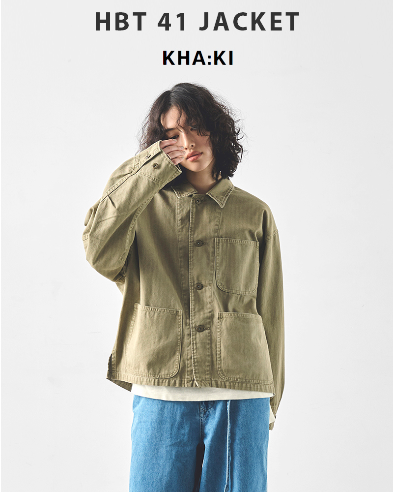 kha:ki(カーキ)コットンヘリンボーンツイルカバーオールジャケット“HBT41JACKET”mil25hjk3230