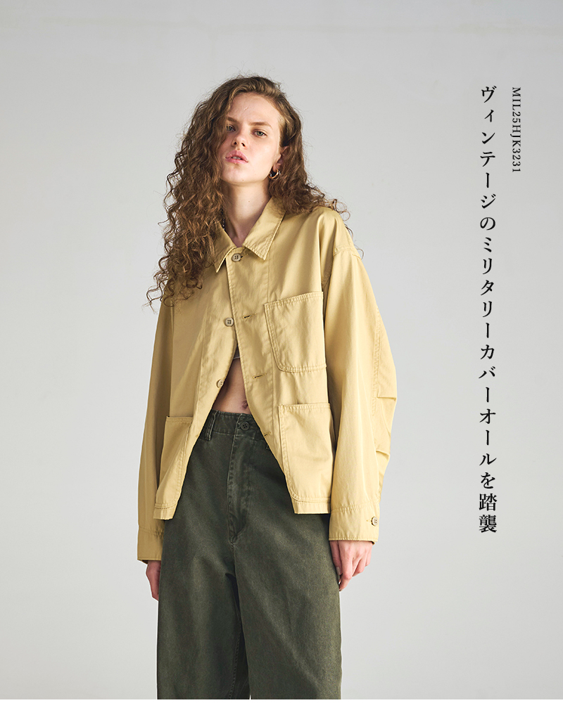 kha:ki(カーキ)ライトツイルワイドスクエアジャケット“WIDESQUAREJACKET”mil25hjk3231