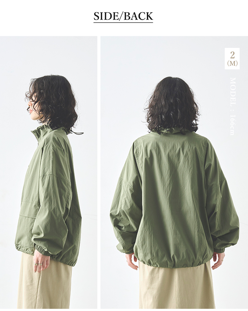 kha:ki(カーキ)ライトリップストップスタンドカラージップアップジャケット“STANDCOLLARJACKET”mil25hjk3232