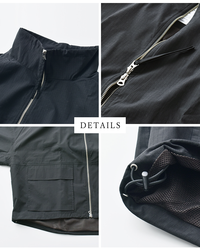 kha:ki(カーキ)ライトリップストップスタンドカラージップアップジャケット“STANDCOLLARJACKET”mil25hjk3232