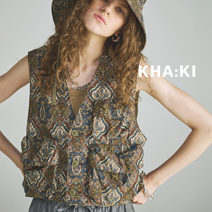 kha:ki(カーキ)オーガニックコットンリップストップベスト“COMPACTCEE-01VEST”mil25hjk3233