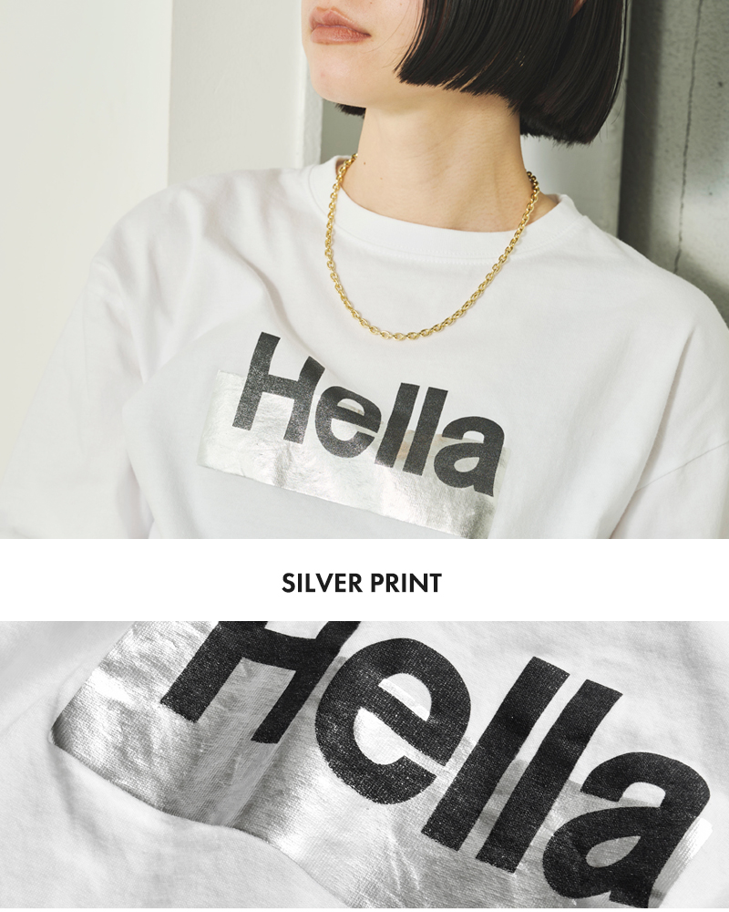 kha:ki(カーキ)5.6ozコットン天竺プリントボックスTシャツ“BOXTEEHella”mil25scs3449