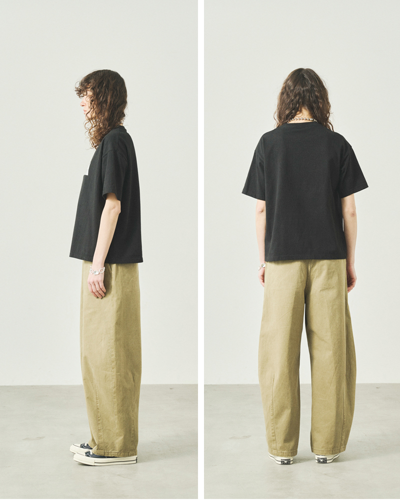 kha:ki(カーキ)5.6ozコットン天竺プリントボックスTシャツ“BOXTEEHella”mil25scs3449