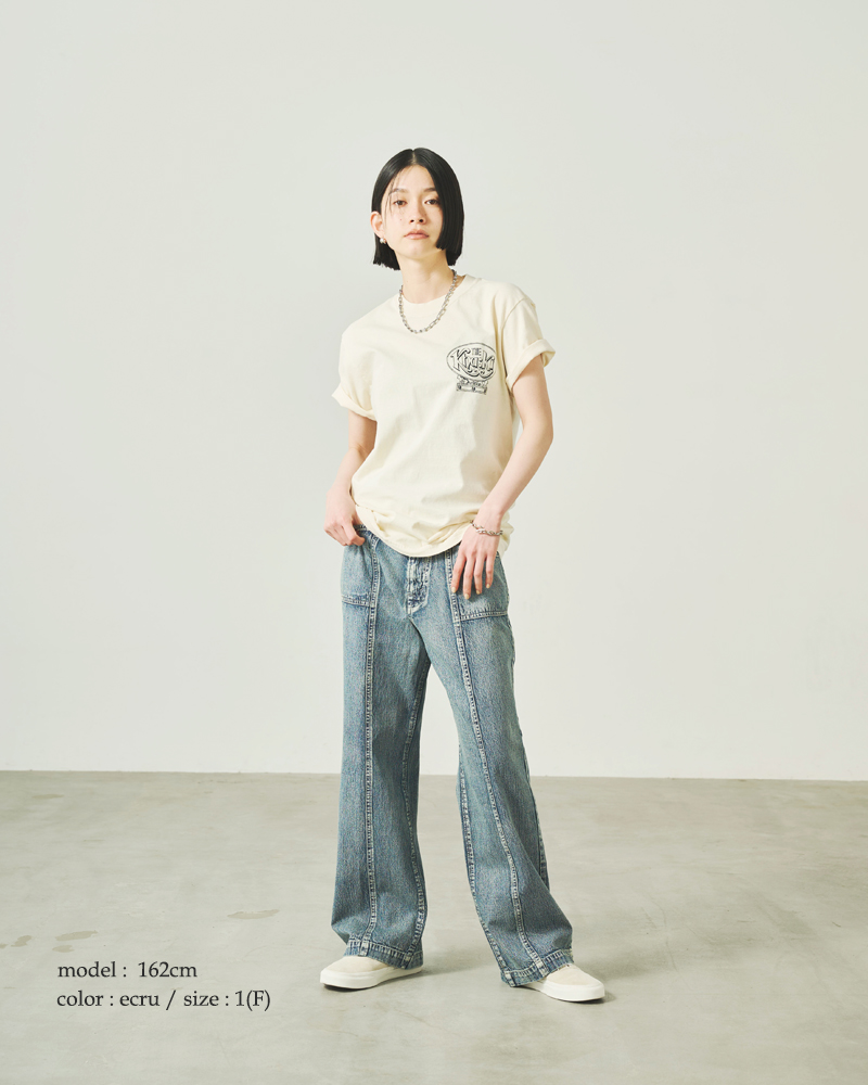 kha:ki(カーキ)コットン天竺ピグメント加工グラフィックプリントTシャツ“TOURTEE83”mil25scs3454