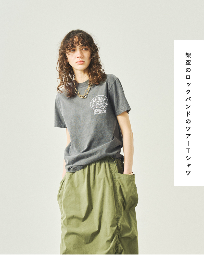 kha:ki(カーキ)コットン天竺ピグメント加工グラフィックプリントTシャツ“TOURTEE83”mil25scs3454