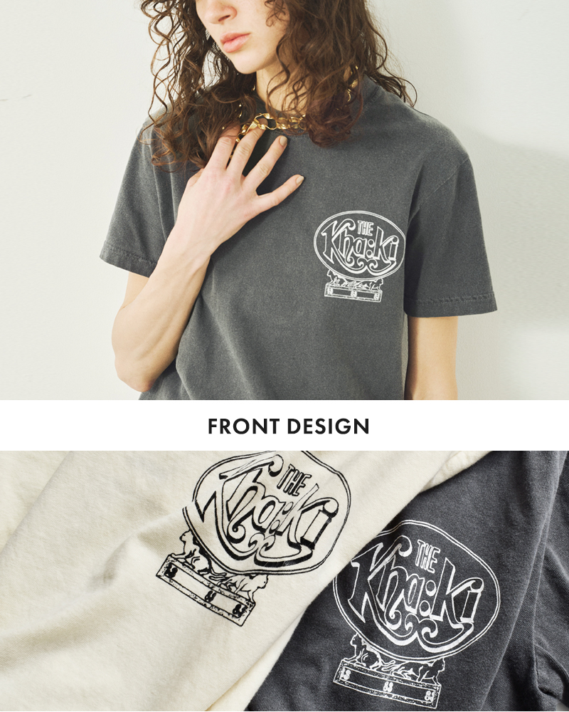 kha:ki(カーキ)コットン天竺ピグメント加工グラフィックプリントTシャツ“TOURTEE83”mil25scs3454