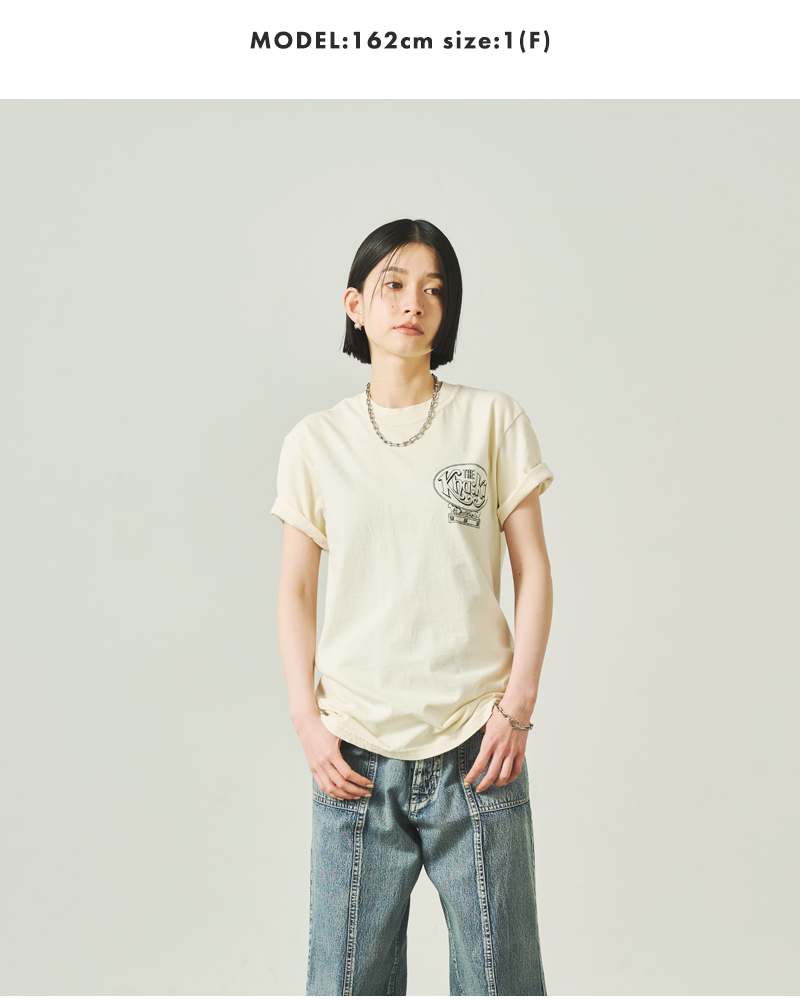 kha:ki(カーキ)コットン天竺ピグメント加工グラフィックプリントTシャツ“TOURTEE83”mil25scs3454