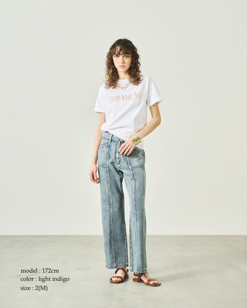 kha:ki(カーキ)8oz綿麻デニムヴィンテージ加工センターシームデニムパンツ“CENTERSEAMDENIM”mil25spt3230