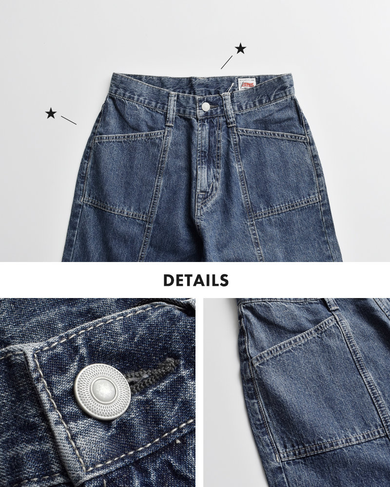 kha:ki(カーキ)8oz綿麻デニムヴィンテージ加工センターシームデニムパンツ“CENTERSEAMDENIM”mil25spt3230