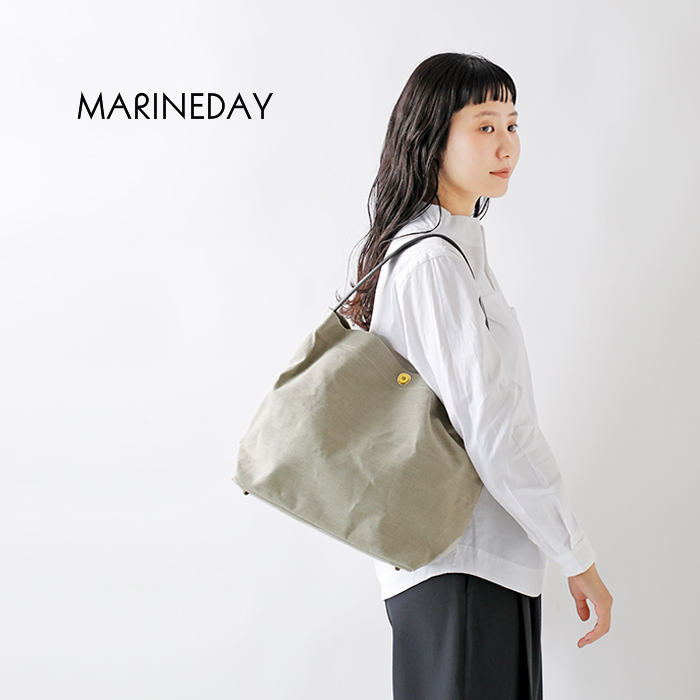 MARINE DAY(マリンデイ)リネン帆布パラフィン栃木レザーミニトートバッグ“minifish”minifish-linen