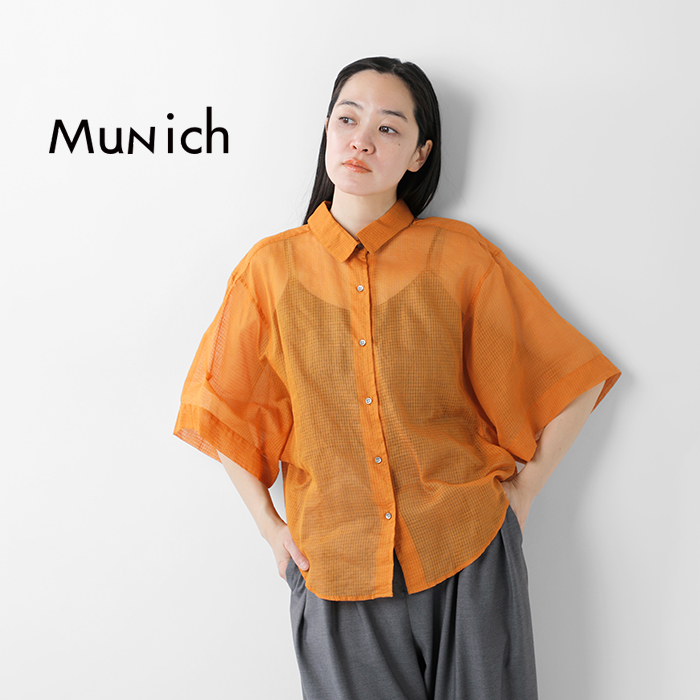 Munich(ミューニック)コタチェックシャーリングネックシャツmn251t53
