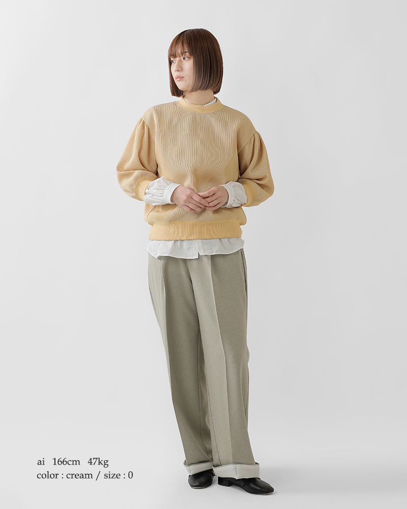 MANON(マノン)シアーメッシュダンボールニットハーフスリーブTシャツ“SHEERMESHDOUBLEKNITHALFSLEEVETEE”mnn-c-147