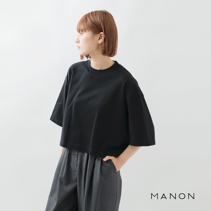 MANON(マノン)コットン6分袖ワイドTシャツ“HALFSLEEVETEE”mnn-c-153