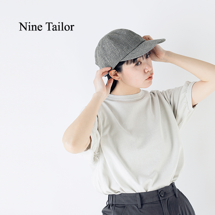 Nine Tailor(ナインテイラー)リネン千鳥柄6パネルキャップ“LarchCap”n-1413