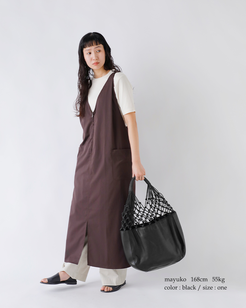 BIBA(ビバ)カウハイドレザーマクラメハンドルショッピングバッグ“NESBITT”neb1l