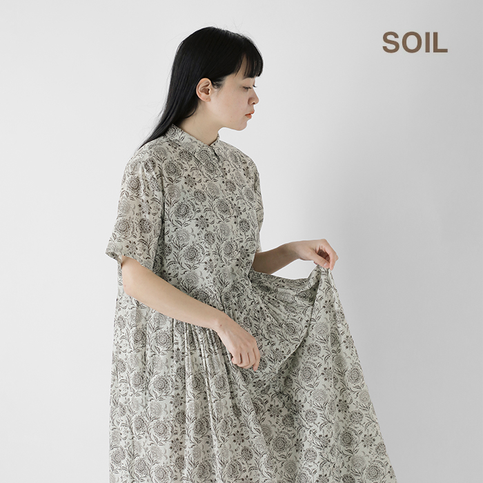 SOIL ソイル コットン ボイル 2トーン フラワー プリント
