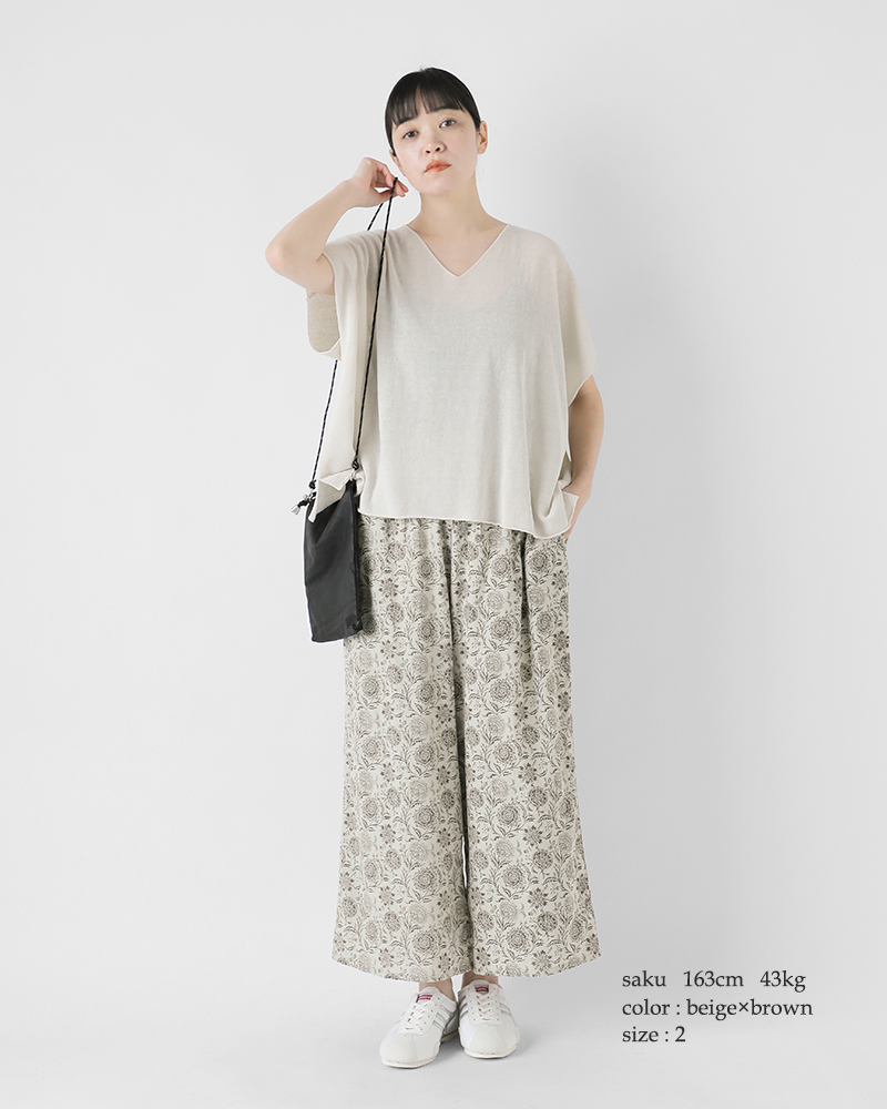SOIL ソイル コットン ボイル 2トーン フラワー プリント ワイド