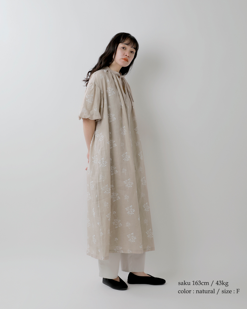 MAGALI マガリ TSUBOMI リネン バルーン袖 ペザント ワンピース