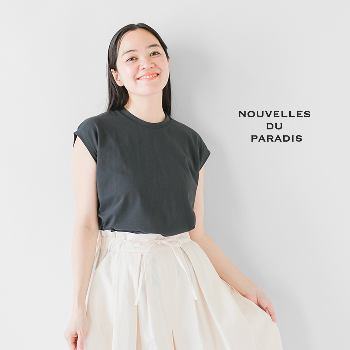 NOUVELLES DU PARADIS(ヌーベル ドゥ パラディ)トロワ天竺コットンフレンチTシャツpc19101a