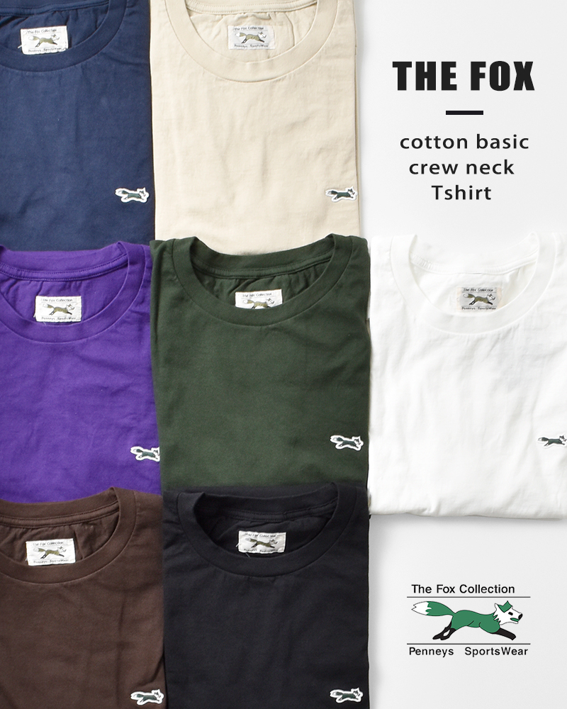 PENNEYS(ペニーズ)THEFOXコットンベーシッククルーネック半袖Tシャツpn21s016
