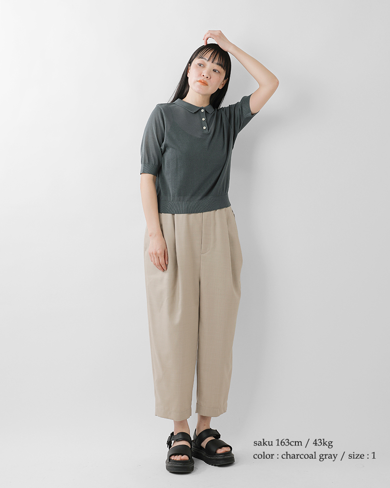 passe present le prmer(パッセ プレゾン ル プルメ)コットン前後2way衿付きニットプルオーバーprm-2042