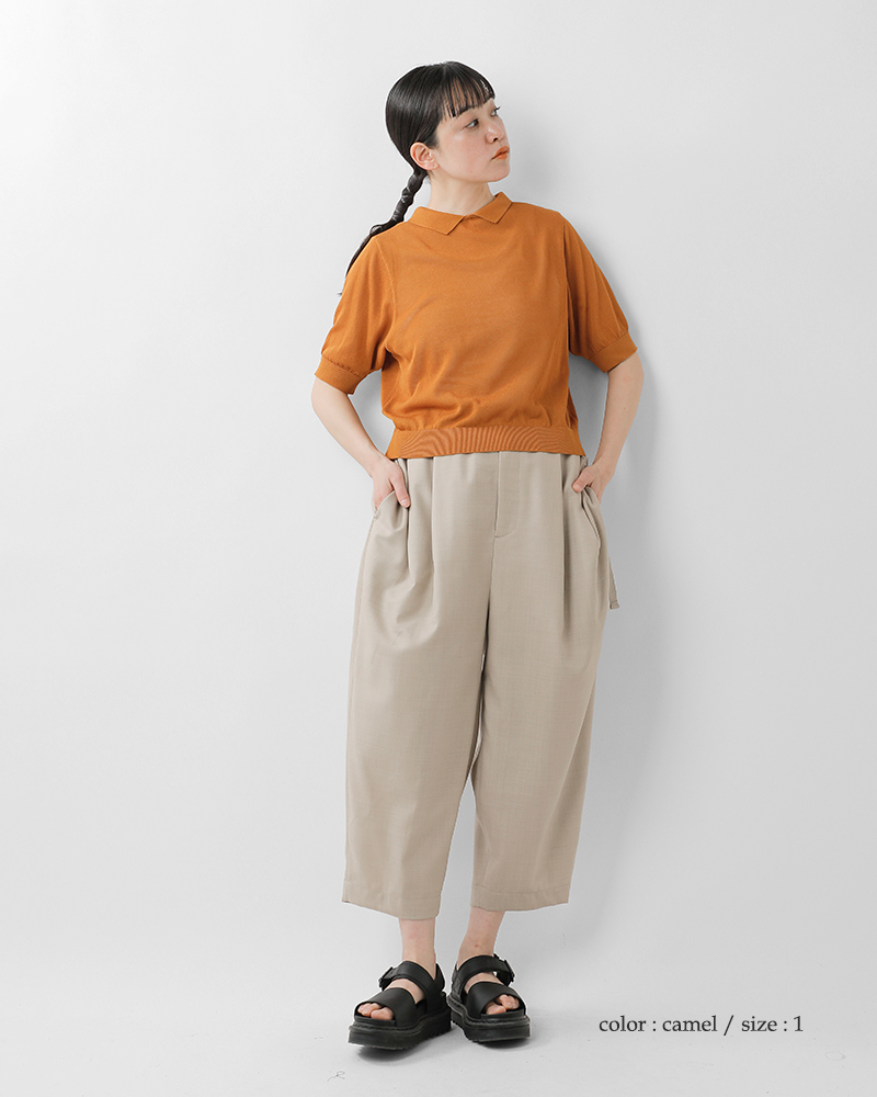 passe present le prmer(パッセ プレゾン ル プルメ)コットン前後2way衿付きニットプルオーバーprm-2042