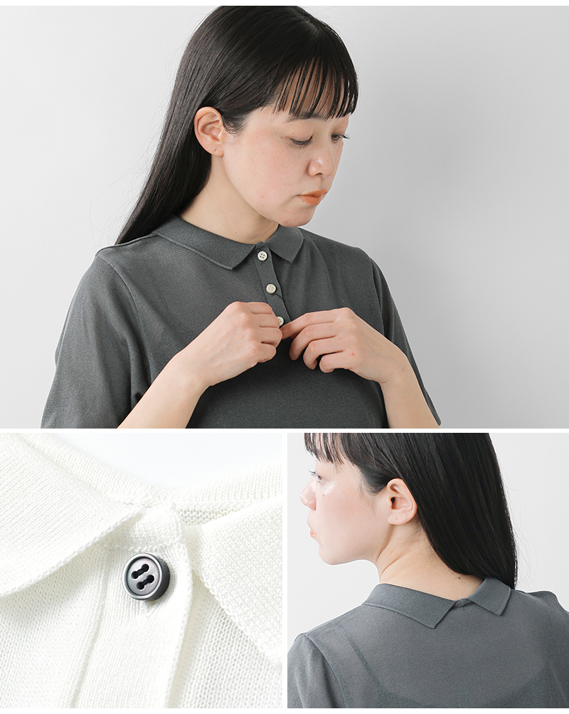 passe present le prmer(パッセ プレゾン ル プルメ)コットン前後2way衿付きニットプルオーバーprm-2042