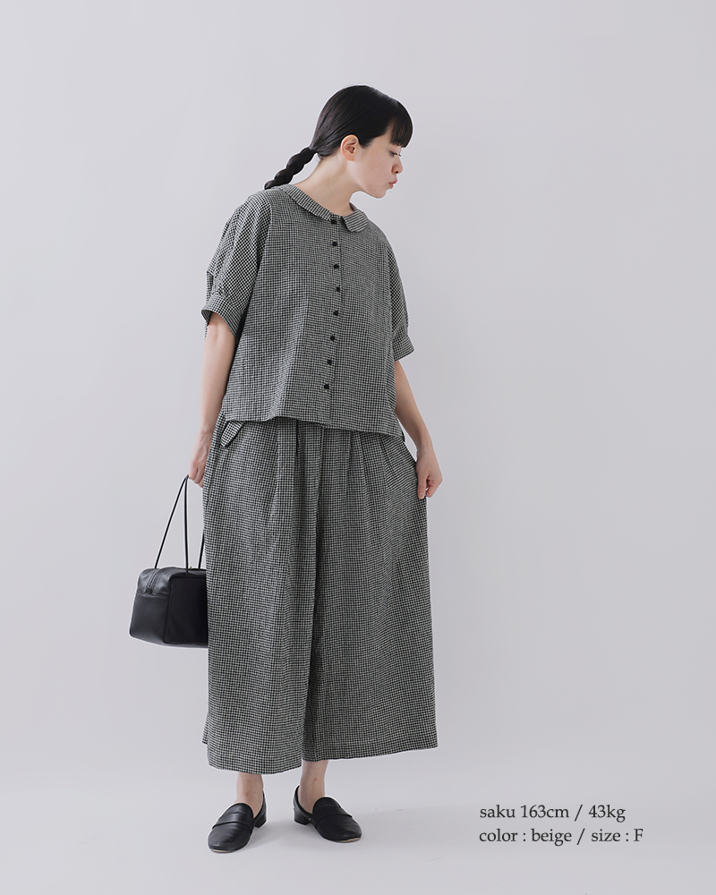 最新情報 MAGALI マガリ リネン ワイドパンツ pt61-mn 2025ss新作 トップス