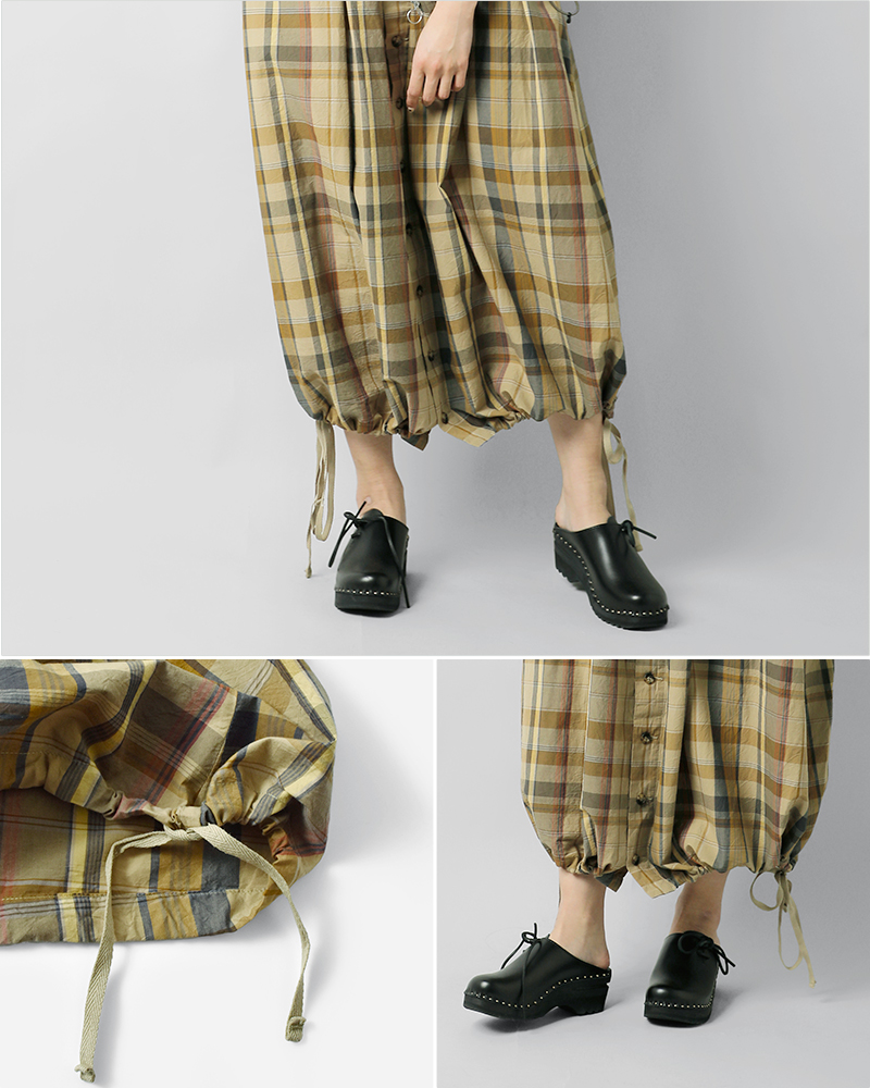 ENGINEERED GARMENTS(エンジニアド ガーメンツ)コットンマドラスチェックギャザースカート“GatherSkirt”qt329