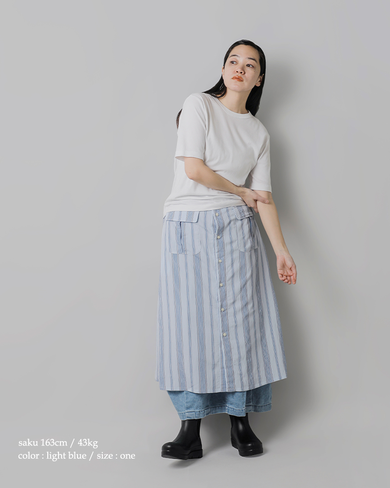 tActi(タクティ)ビスコースワイドストライプドレス“ShiftingDress”qt401