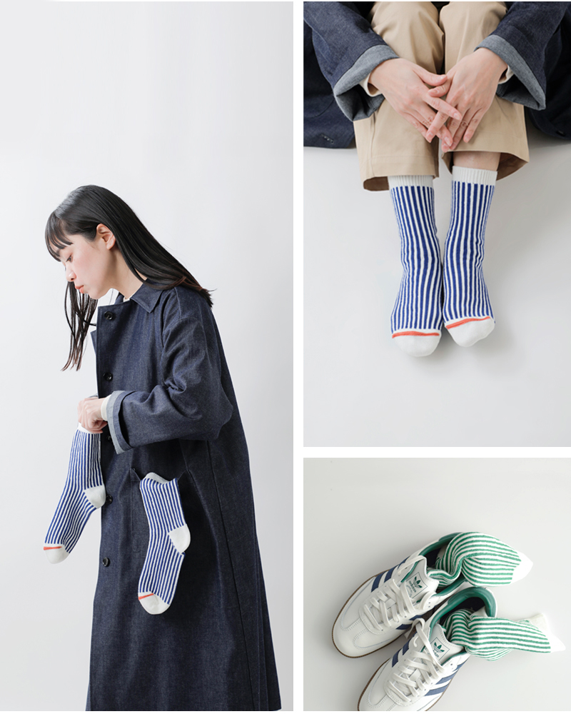 ROTOTO(ロトト)ジャガードバーティカルストライプソックス“VERTICALSTRIPESOCKS”r1586